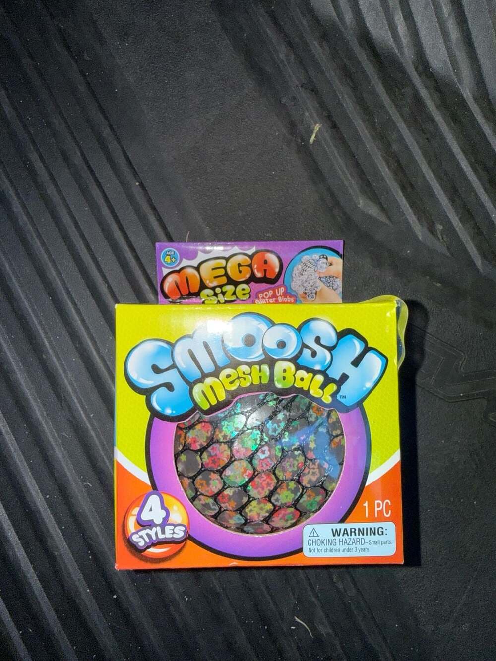 Rainbow Smoosh Mesh Ball Mega Size Glitter Fidget Toy